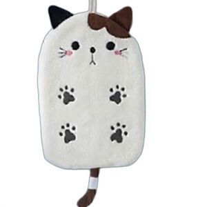 Cute Hanging Cat Hand Towel.